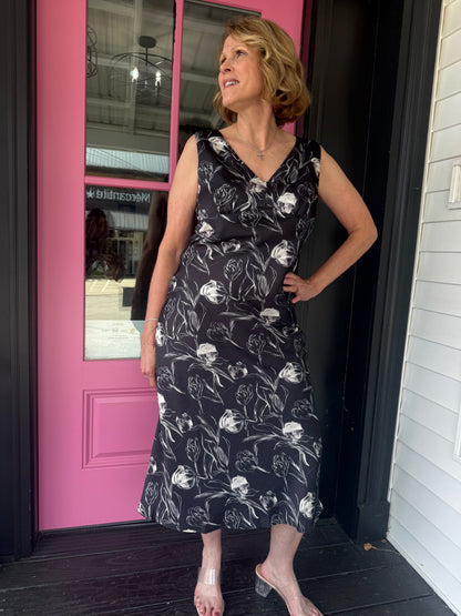 Floral V-neck Midi