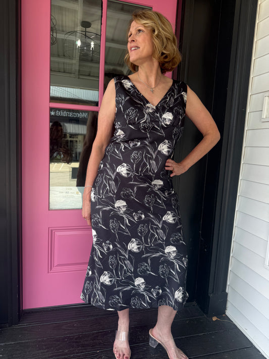 Floral V-neck Midi