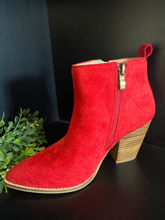 Corkys Red Faux Suede High Standards Boot