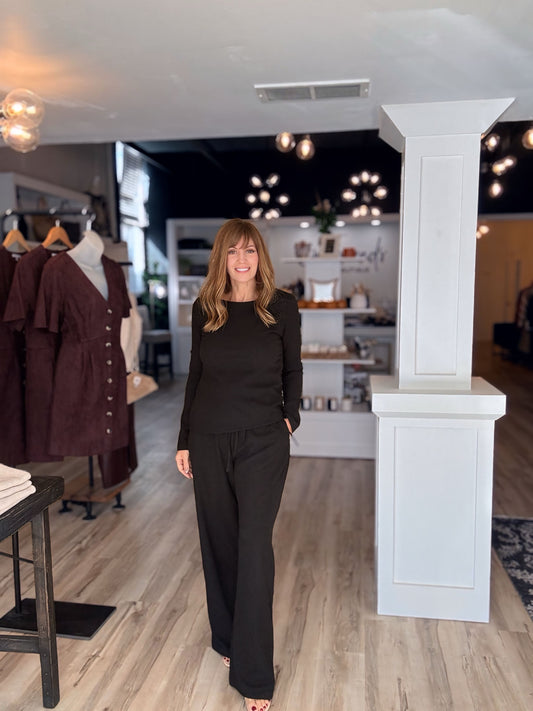 Texture Knit Long Pants