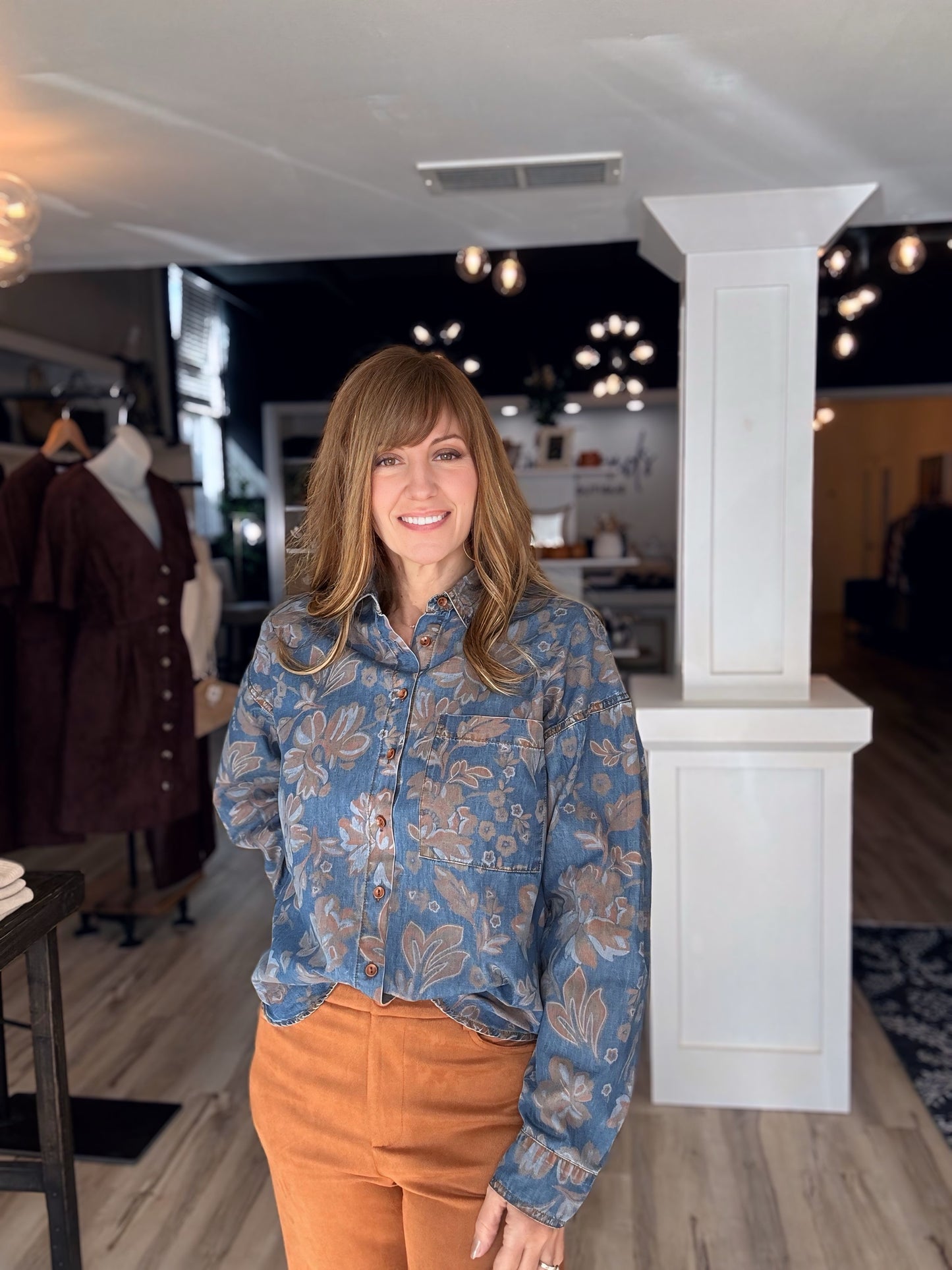 Lucille Floral Chambray