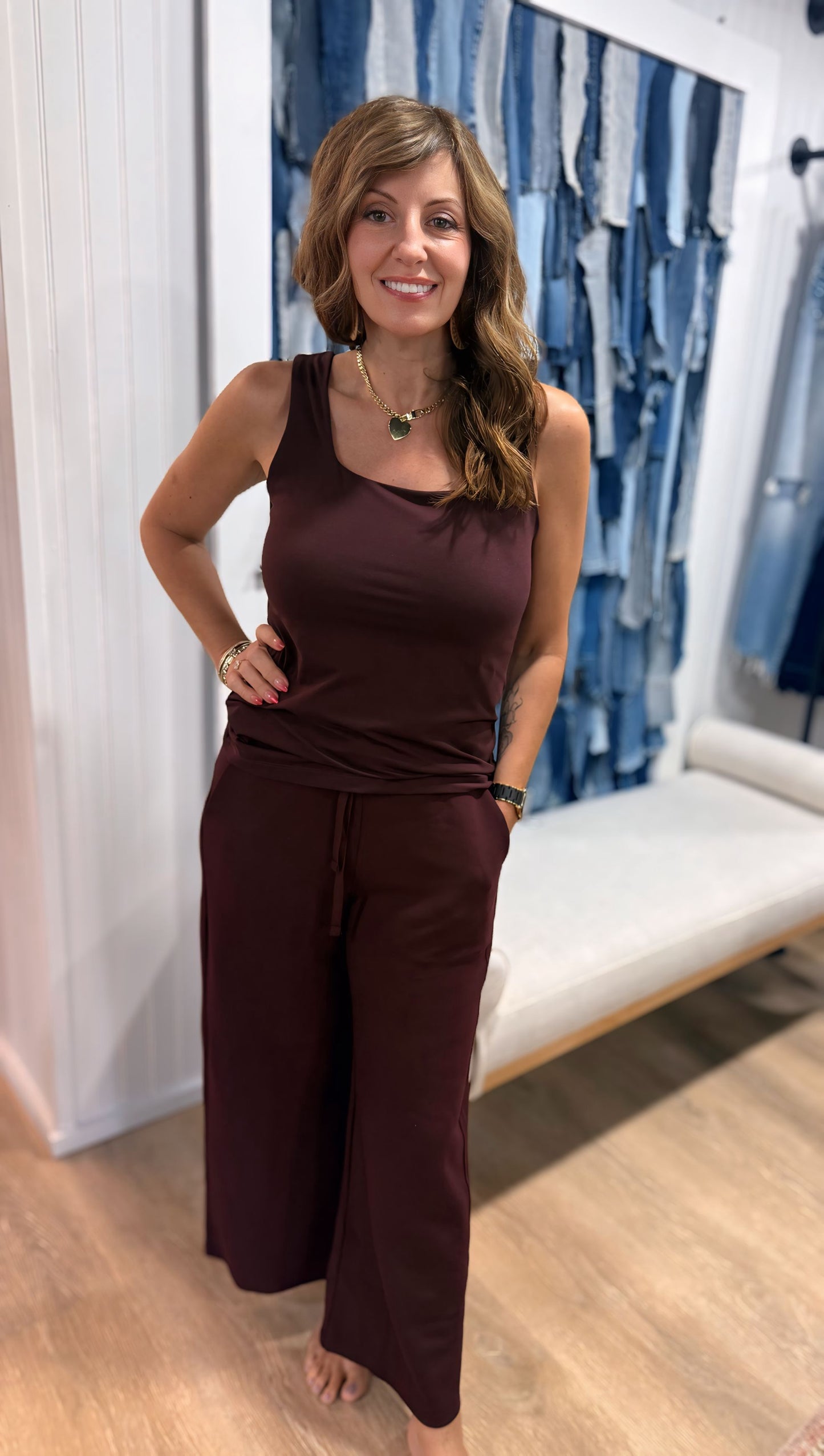 Modal Scuba Cropped Wide Pant