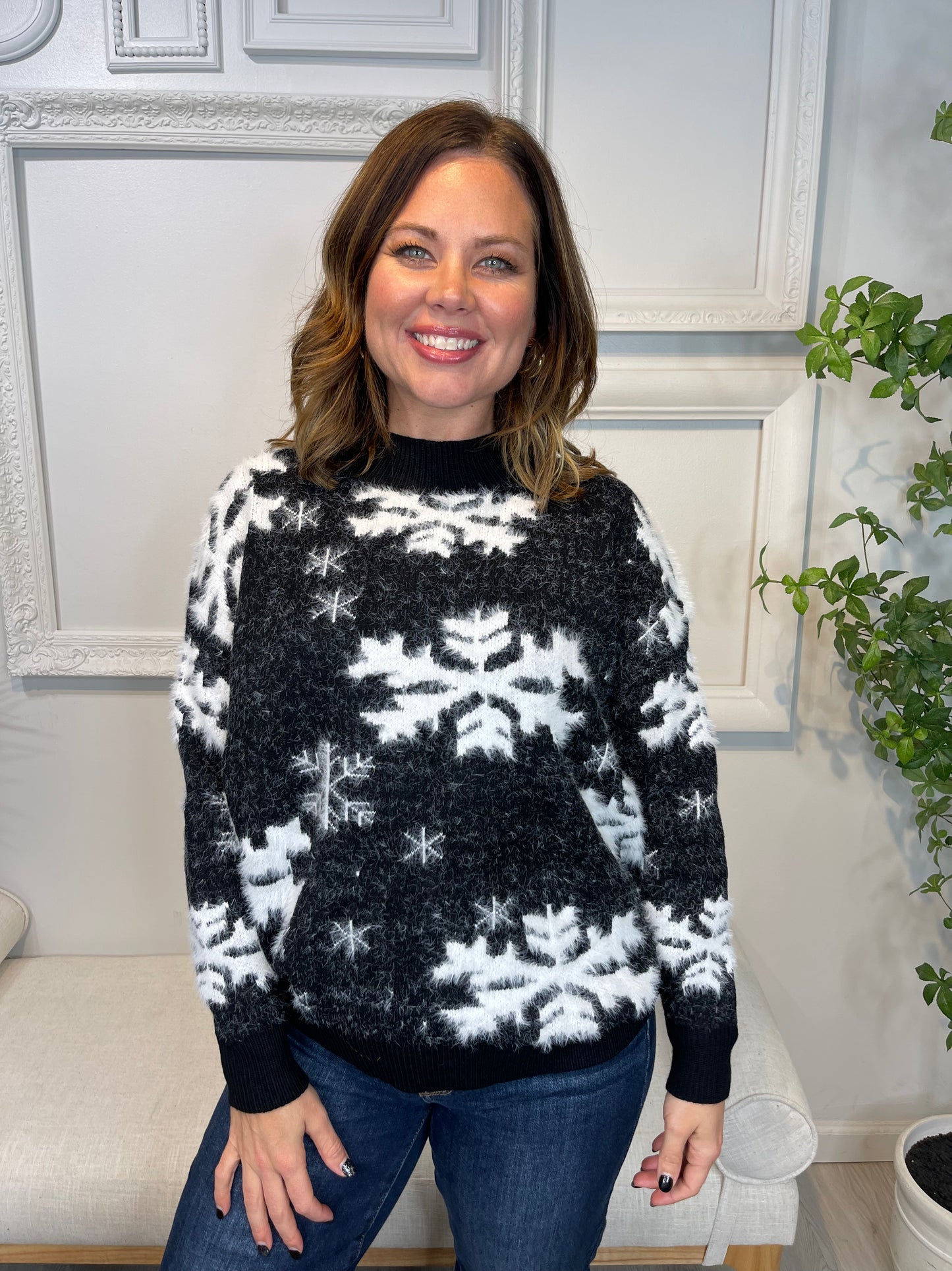 Snowflake Embroidered Sweater