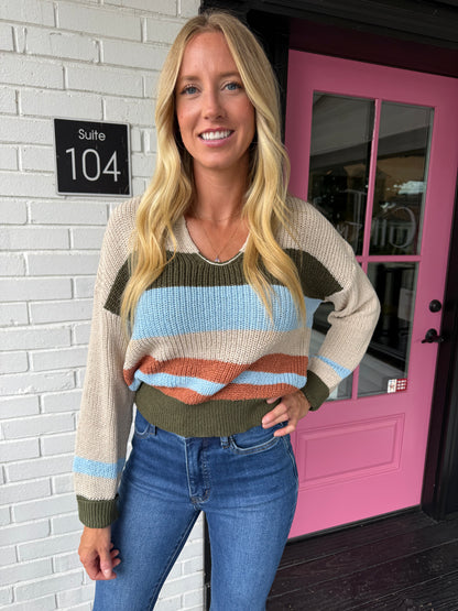 Relaxed Fit Striped Sweater