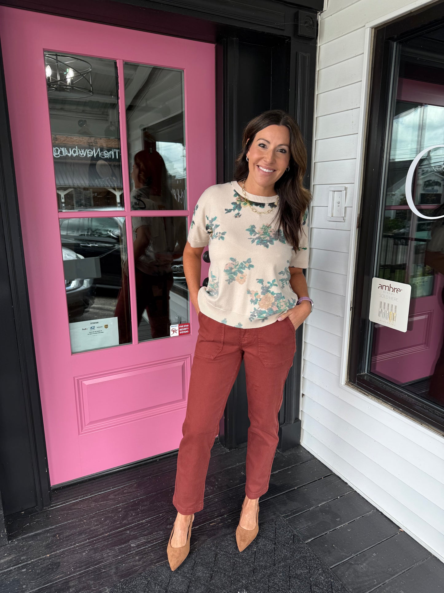 Reversed Floral Sweater