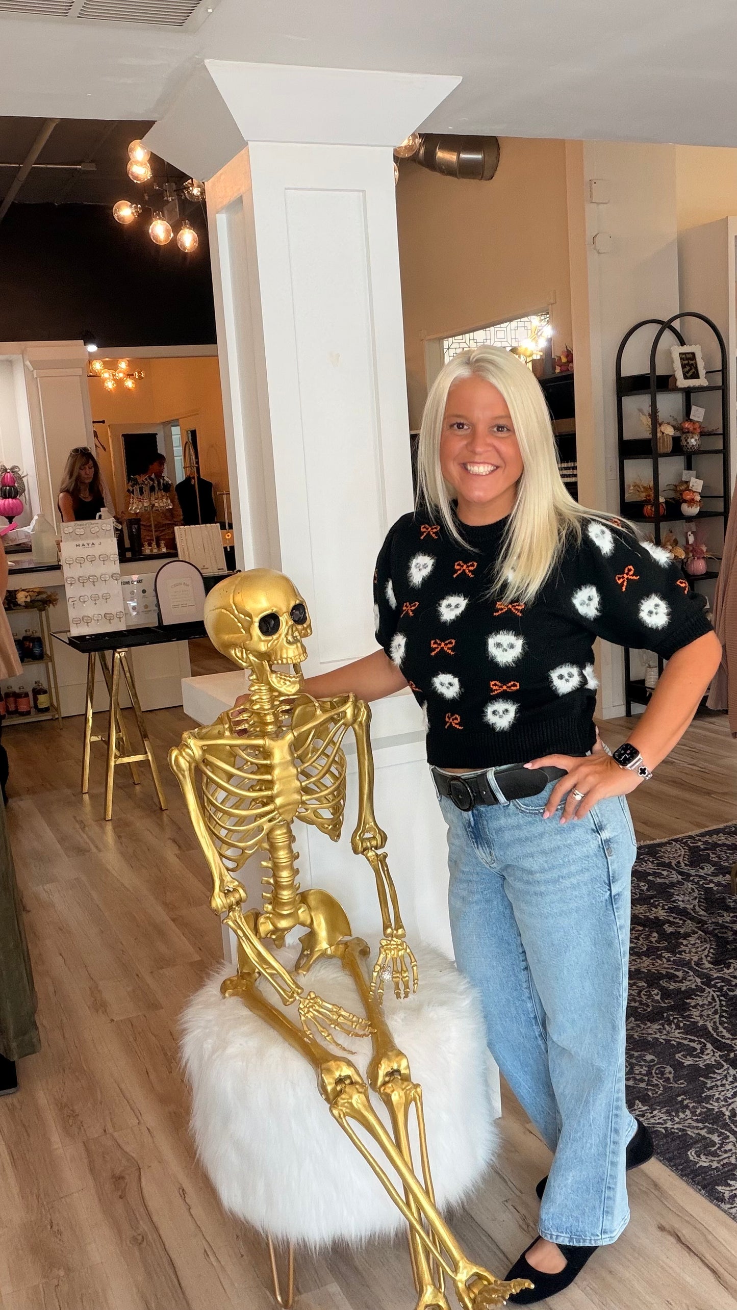 Skeleton/Bow Sweater