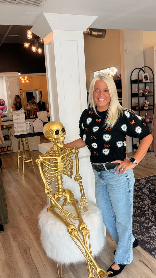 Skeleton/Bow Sweater