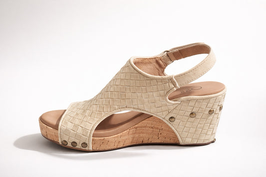 Corkys Carley Wedge, Gold Woven