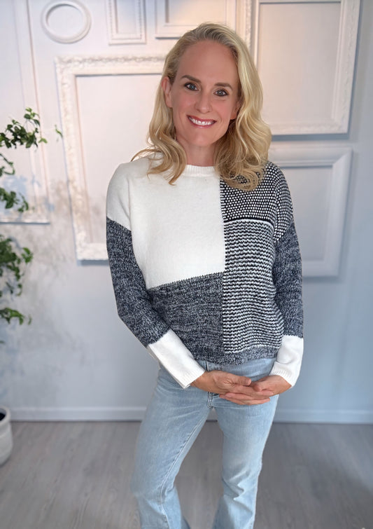 Finley Colorblock Soft Yarn Knit Sweater