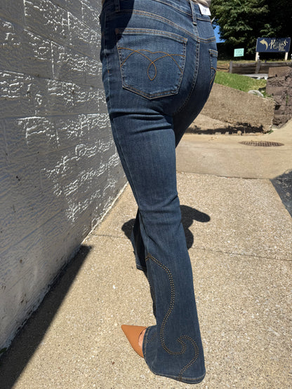 Judy Blue HW Flare Western Stud Detail