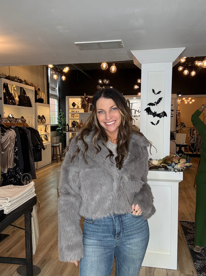 Faux Fur Cropped Jacket