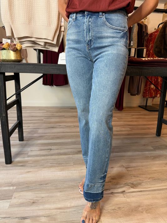 High Rise Released Hem Straight