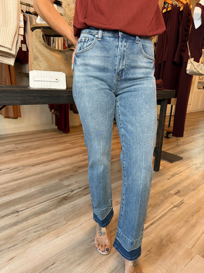High Rise Released Hem Straight