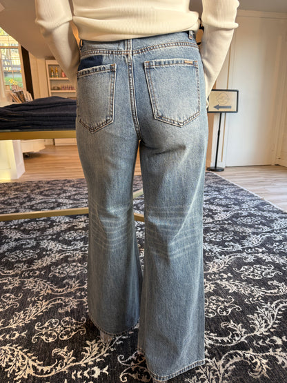 Relaxed Wide Leg Patchwork Jeans