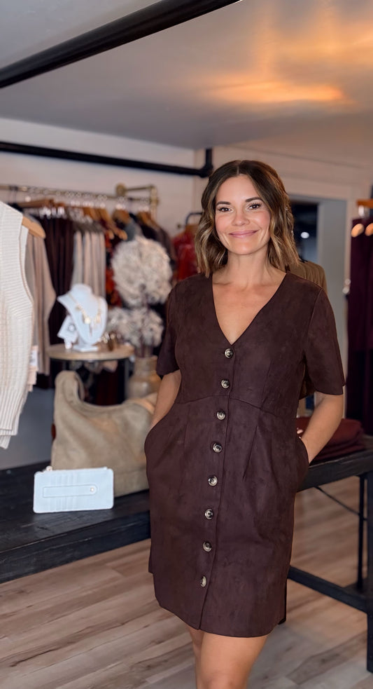 Flora Faux Suede Dress