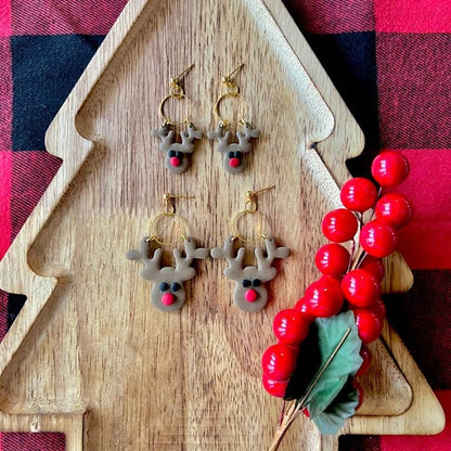 Reindeer Clay Earrings