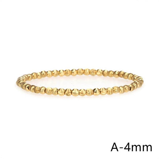 Textured Gold Filled Beaded Bracelet, 4mm