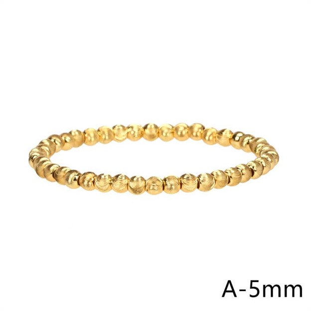 Textured Gold Filled Beaded Bracelet, 5mm