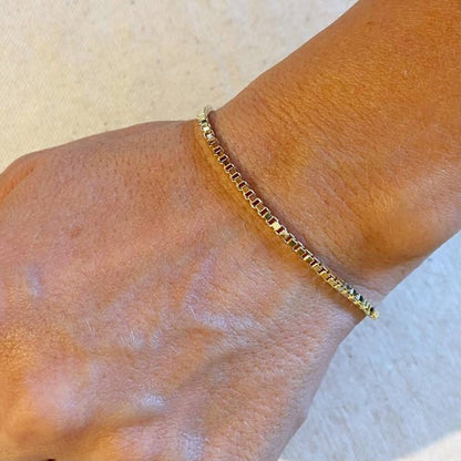 18k Gold Filled 2.0 mm Box Chain Bracelet