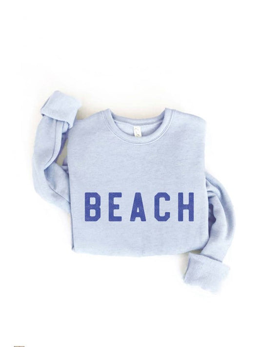 Beach Graphic Sweatshirt, Light Blue