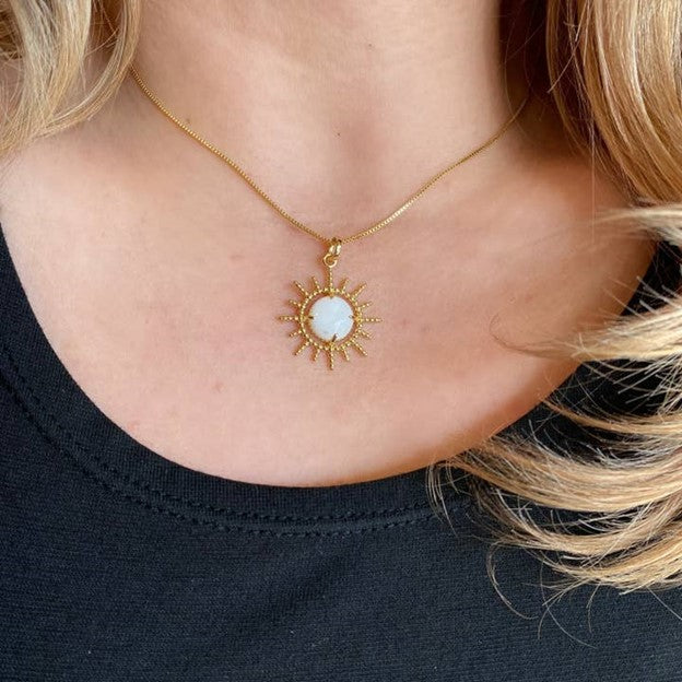 18k Gold Filled Radial Sun Pendant