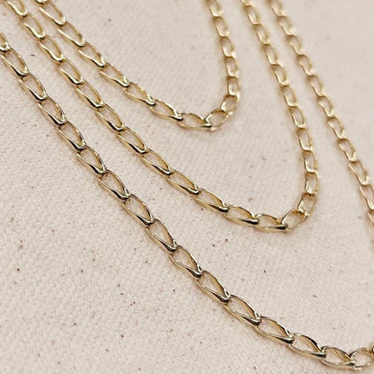 18k Gold Filled Slight Twist Link Chain, 20"