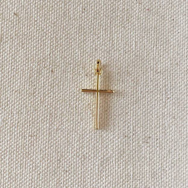 18k Gold Filled Thin Plain Cross Pendant