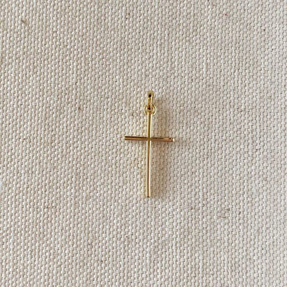 18k Gold Filled Thin Plain Cross Pendant