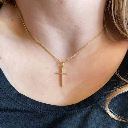 18k Gold Filled Thin Plain Cross Pendant