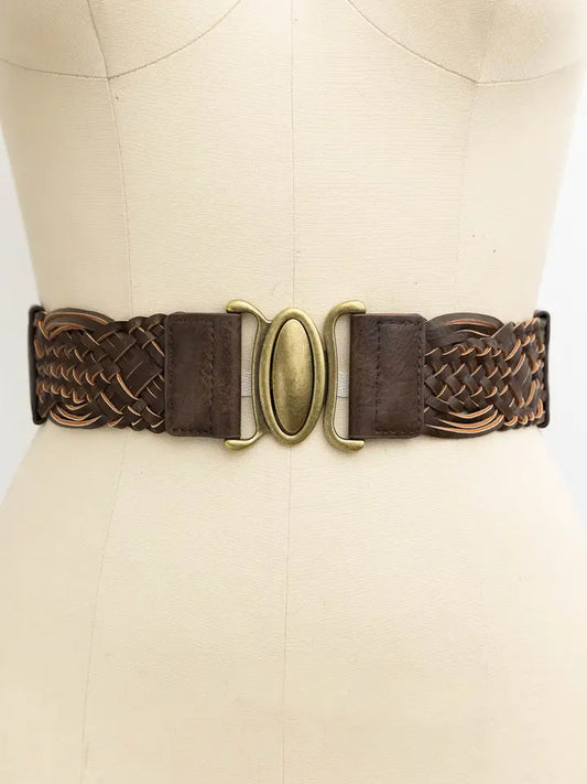 Oval Buckle Elastic Belt