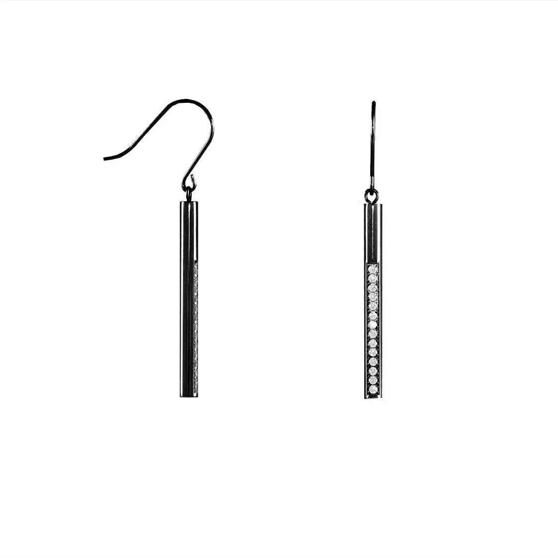 Stone Dangling Bar Earrings