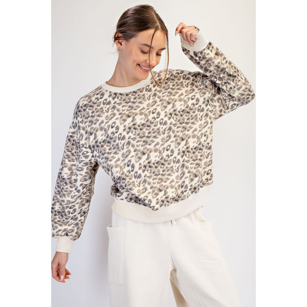Animal Printed Barrel Sleeve Top