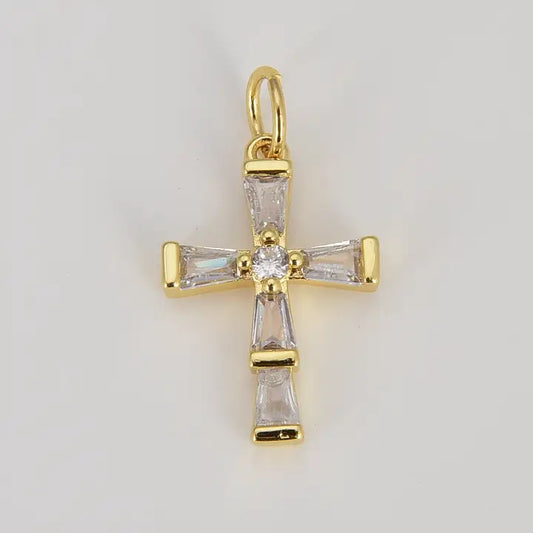 Simple Cross Cz Charm