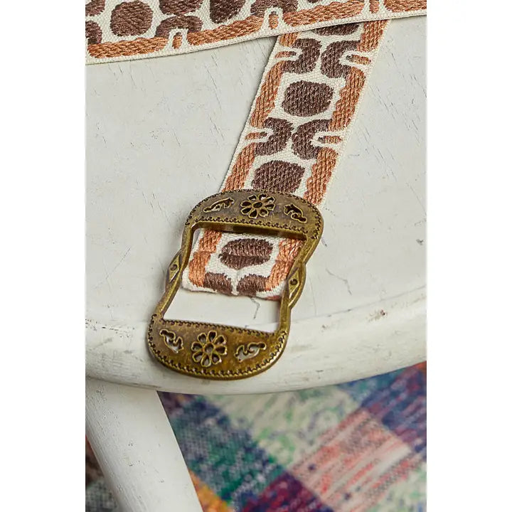 Vintage Geo Brown Buckle Belt