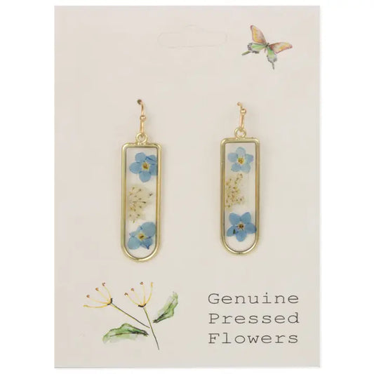 Blue Dried Flower Earrings