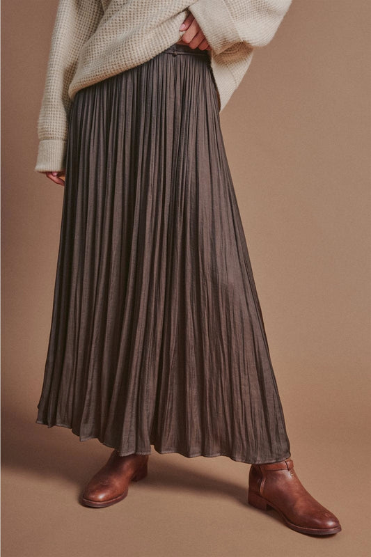 Crinkle Pleated Maxi Skirt