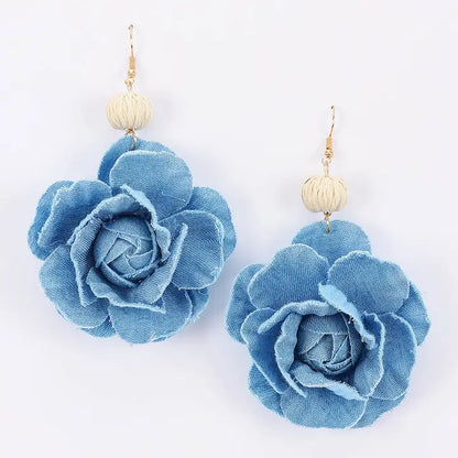 Denim Flower Earring