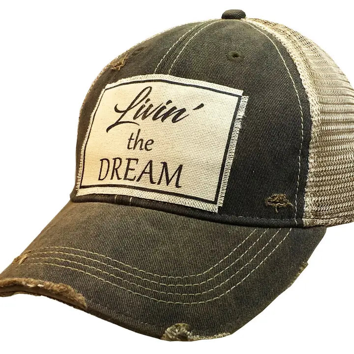 Livin' the Dream Distressed Trucker Cap - GirlFriends Boutique