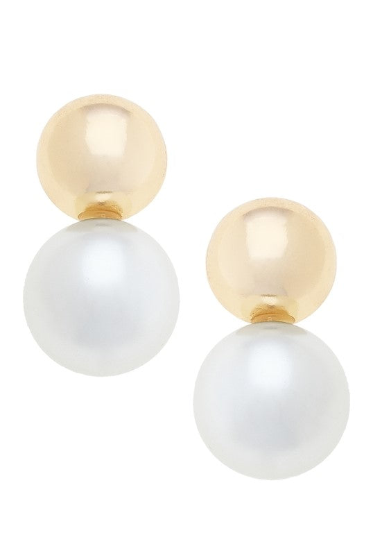 Annalise Pearl Drop Earrings in Ivory