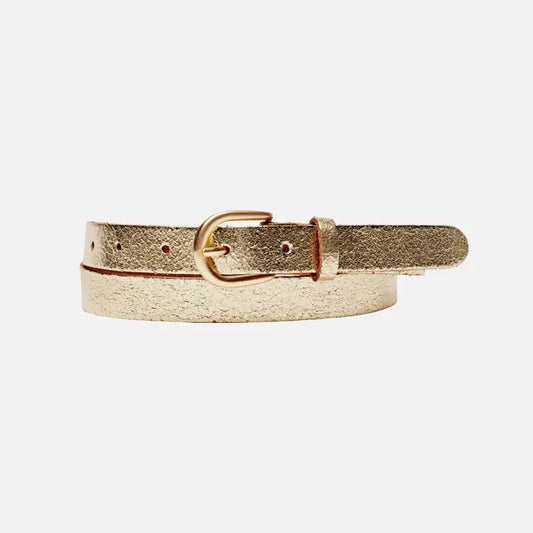 Eva | Metallic Skinny Leather Belt