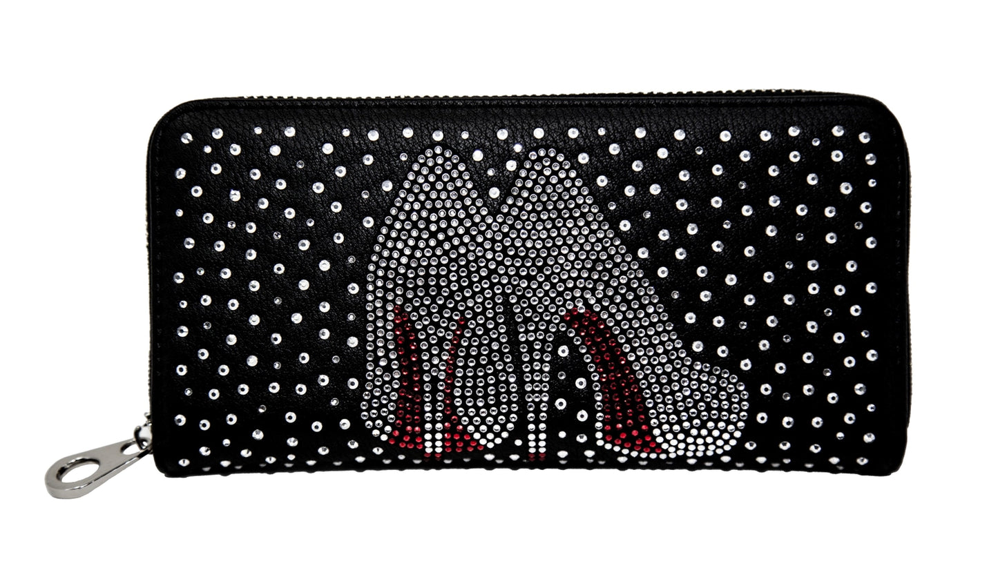 High Fashion Heels Rhinestone Accordion Wallet