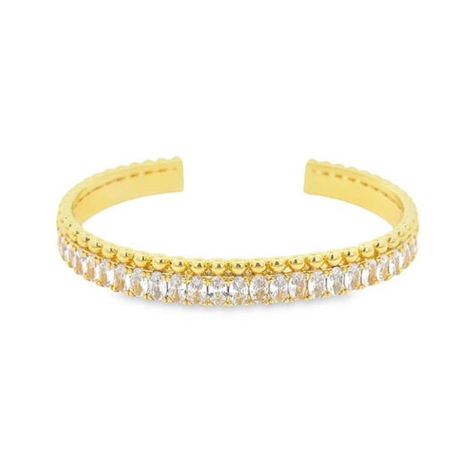 Cz Paved Baguette Bangle Bracelet