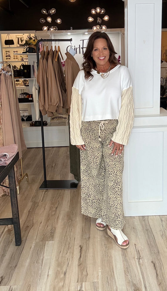 Spotted Print Drawstring Trouser