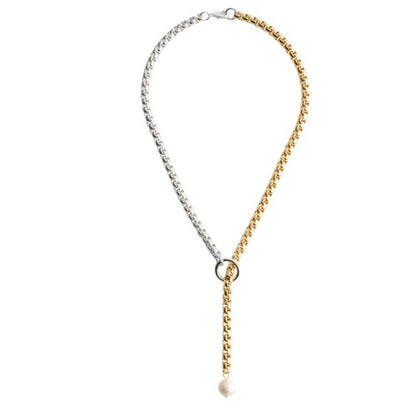 Lariat Pearl Drop Necklace- Waterproof