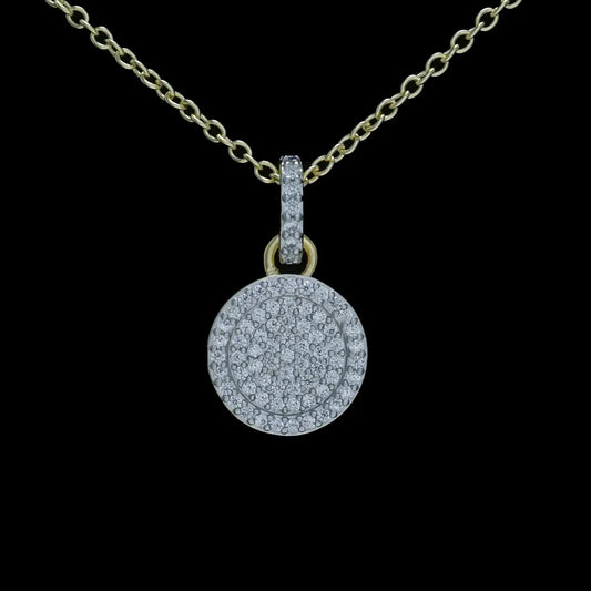 Gold & Silver with Pave Round Disc
