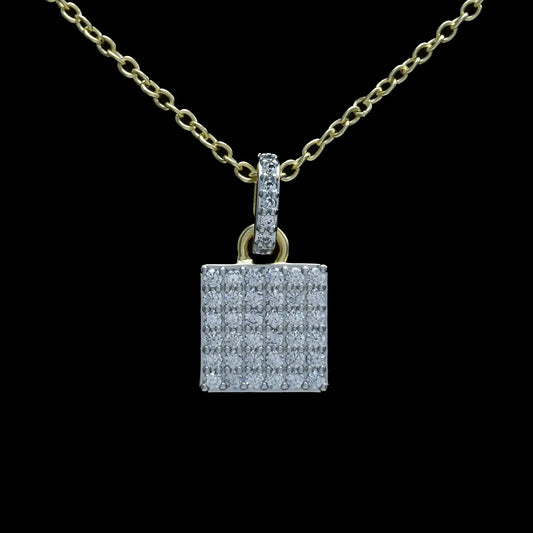 Gold & Silver with Pave Square