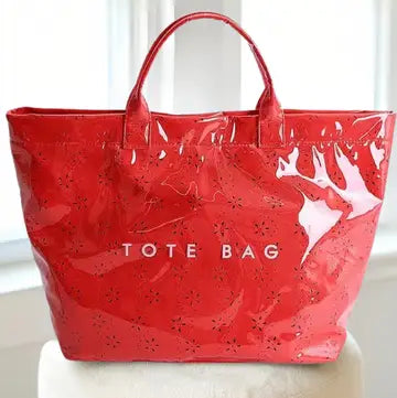 Red Eyelet Tote