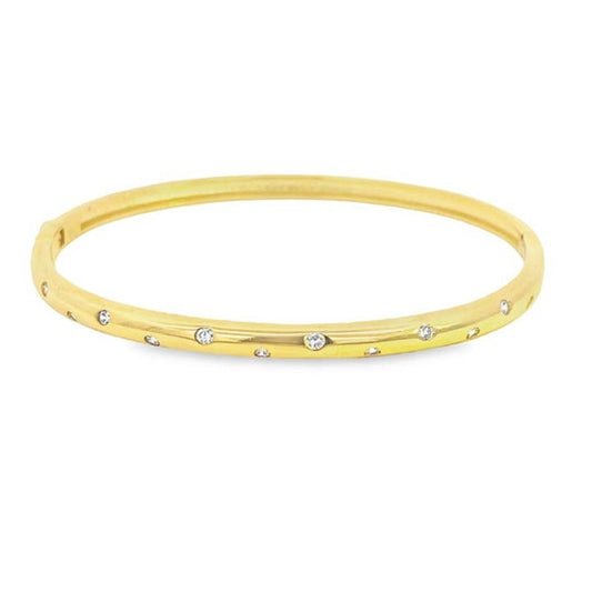18K Gold Filled Vintage Designed Cz Bangle