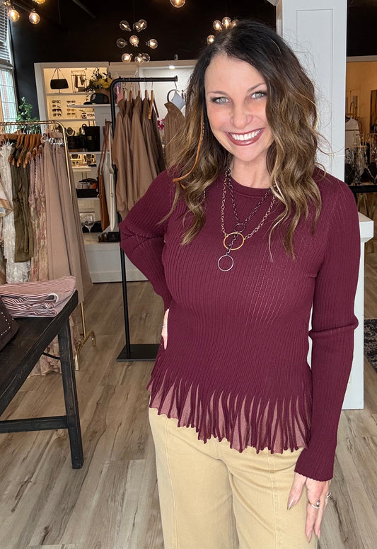 Ruffle Hem Sweater