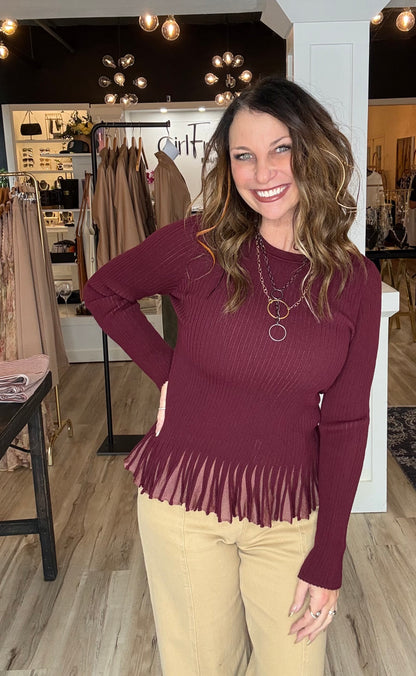 Ruffle Hem Sweater